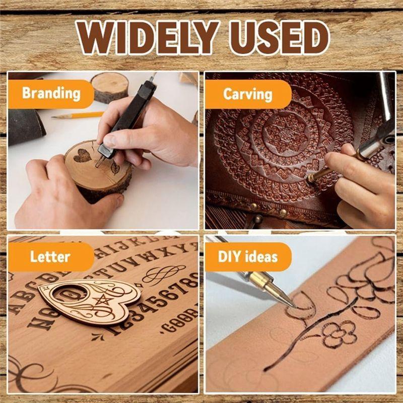 M-Modern-26 Pcs Wood Burning Kit DIY Wood/Leather Burning Kit Parts Tool With Letters, US Plug