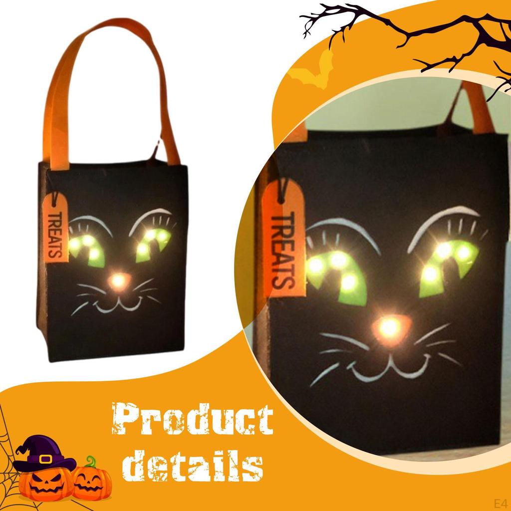 Halloween Candy Bag Gift Tote Trick or Treat Light up for Party Cosplay