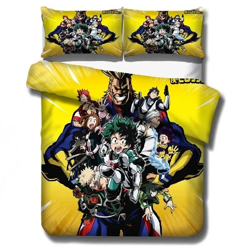 New My Hero Academia Bedding Set Duvet Covers Pillowcases Cartoon Anime Comforter Bedding Sets Bedclothes Bed Linen (NO Sheet)