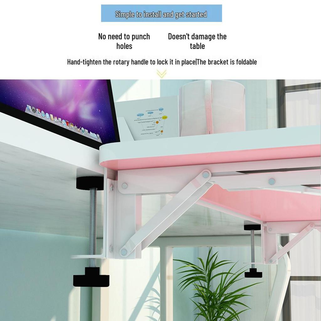 Punch-Free Desktop Extension Bracket - Expandable Hand Rest for Computer Desk