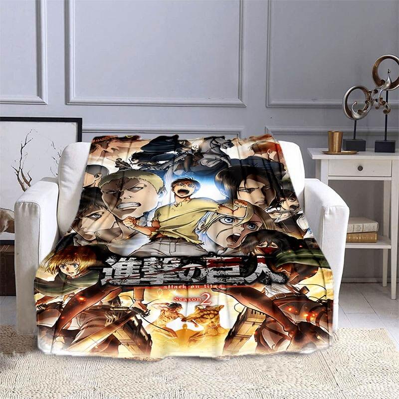 Attack On Titan Wings of Liberty Anime Blanket Soft Cozy Blanket Flannel Blanket Kids Blanket Home Travel Blanket Gift