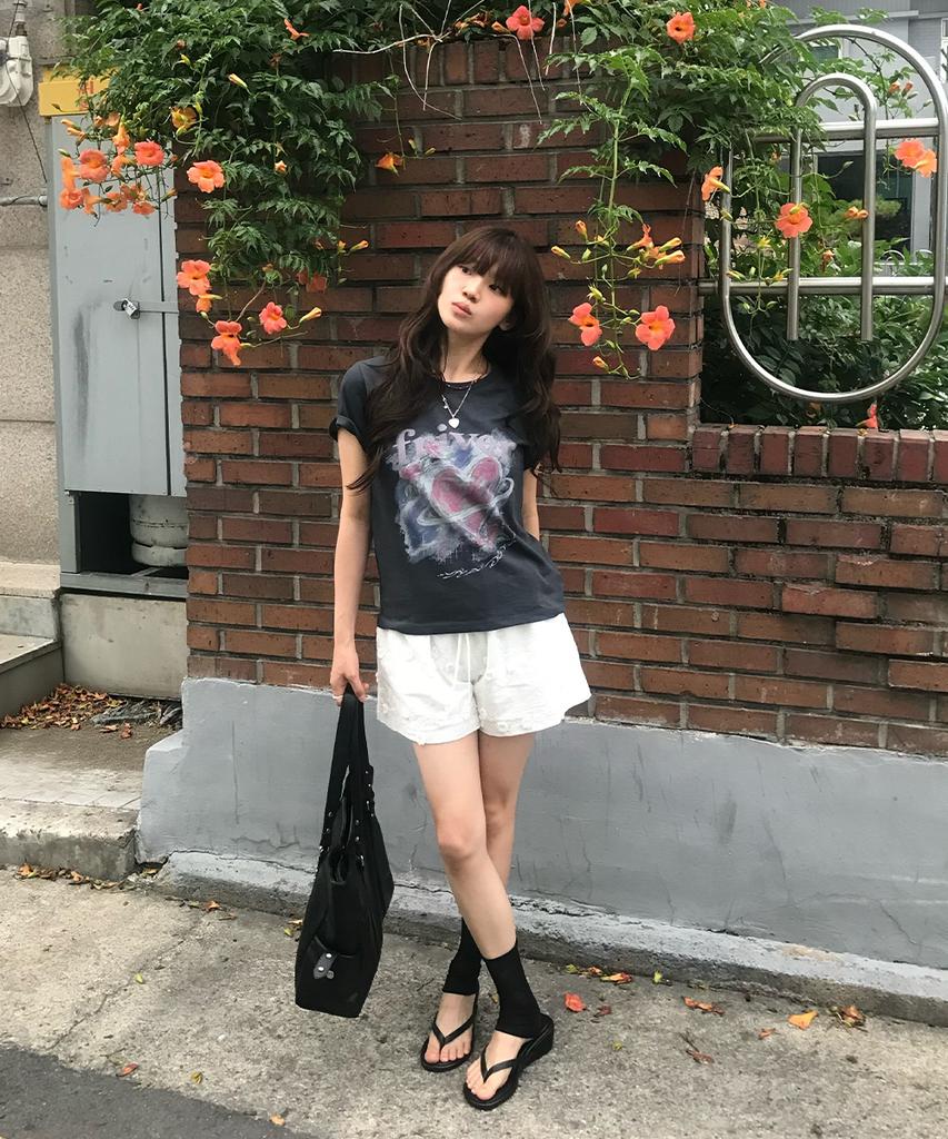 Peulibeo07 Heart Space T-Shirt [Frsp09Ts02]_Charcoal