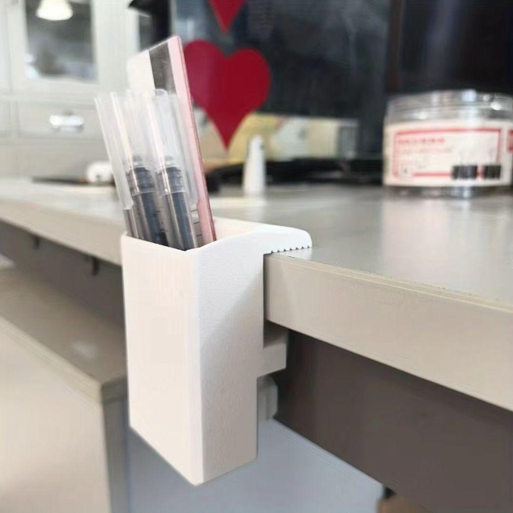 Detachable Clamp Clip-On Pencil Box Desk Stationery Container  Home Organization