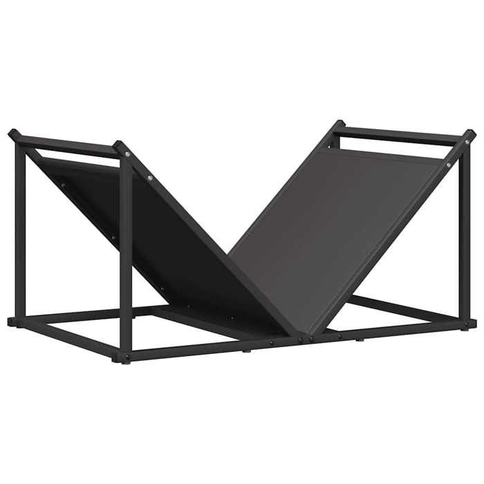 VidaXL Portant de bois chauffage noir 70x43x34,5 cm, support à bûches de cheminée, support à bûches, support à bûches, 864173