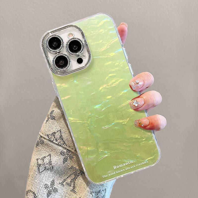 Gradual change shell pattern for Apple 16promax mobile phone case 13 all-inclusive lens film 15 advanced sense 14 simple 11