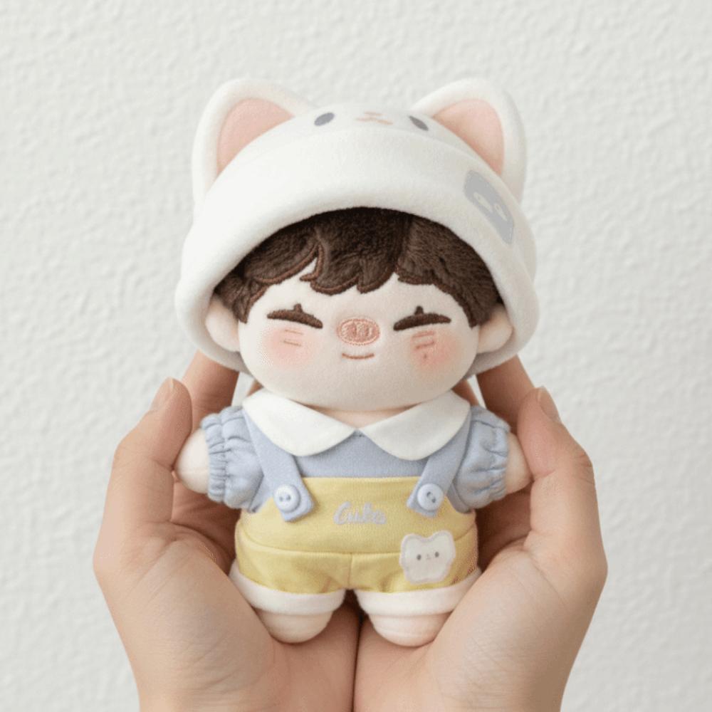 1 Set Cat Hat 10cm Cotton Doll Clothes Suit Doll Dress Up Set Doll Clothes Outfit  Children's Gift