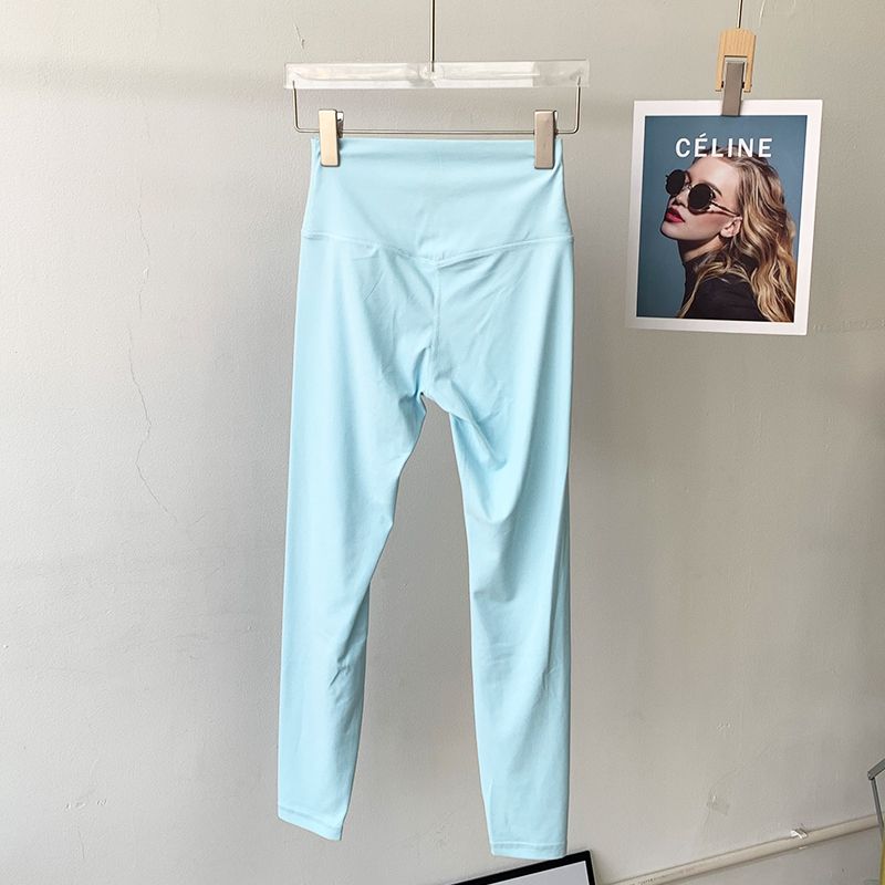 Lu Same Style Free Size Nude Feel No Embarrassment Line Yoga Pants Female 2025 Best Selling Hip Raise Shaping Sports Workout Ankle Length Pants