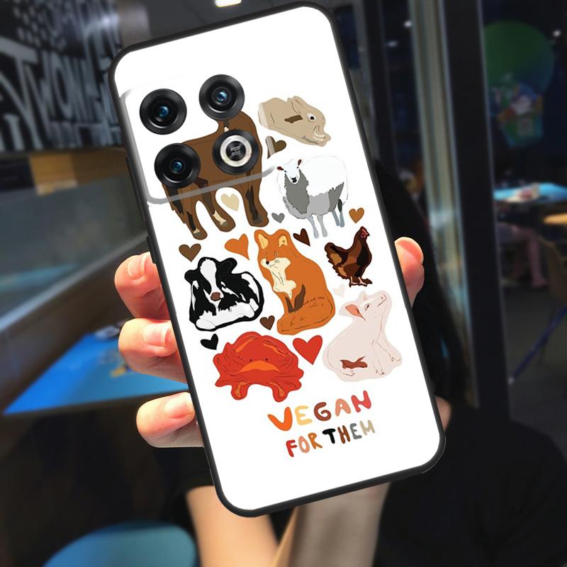 Vegan Pattern Funda For OnePlus 12 12R 13 R 11 9 10 Pro 8T 9RT 10T OnePlus Nord N20 N30 CE 4 2 3 Lite Case