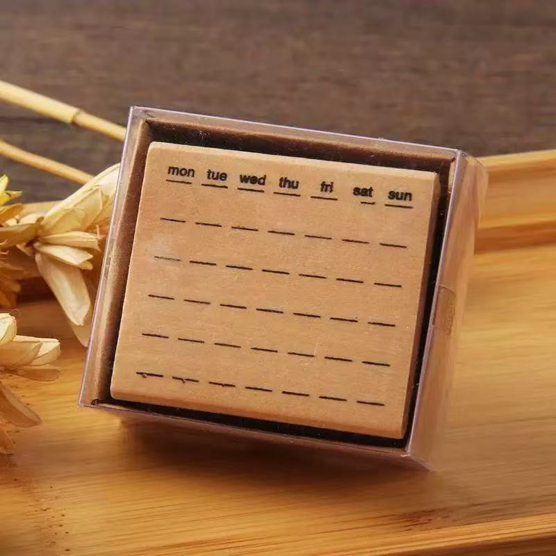 Lovely Gift Exquisite Wooden Seal Cute Literary and Fresh Student Printed Handbook Decorative Material Assorted Stamp 6 Options