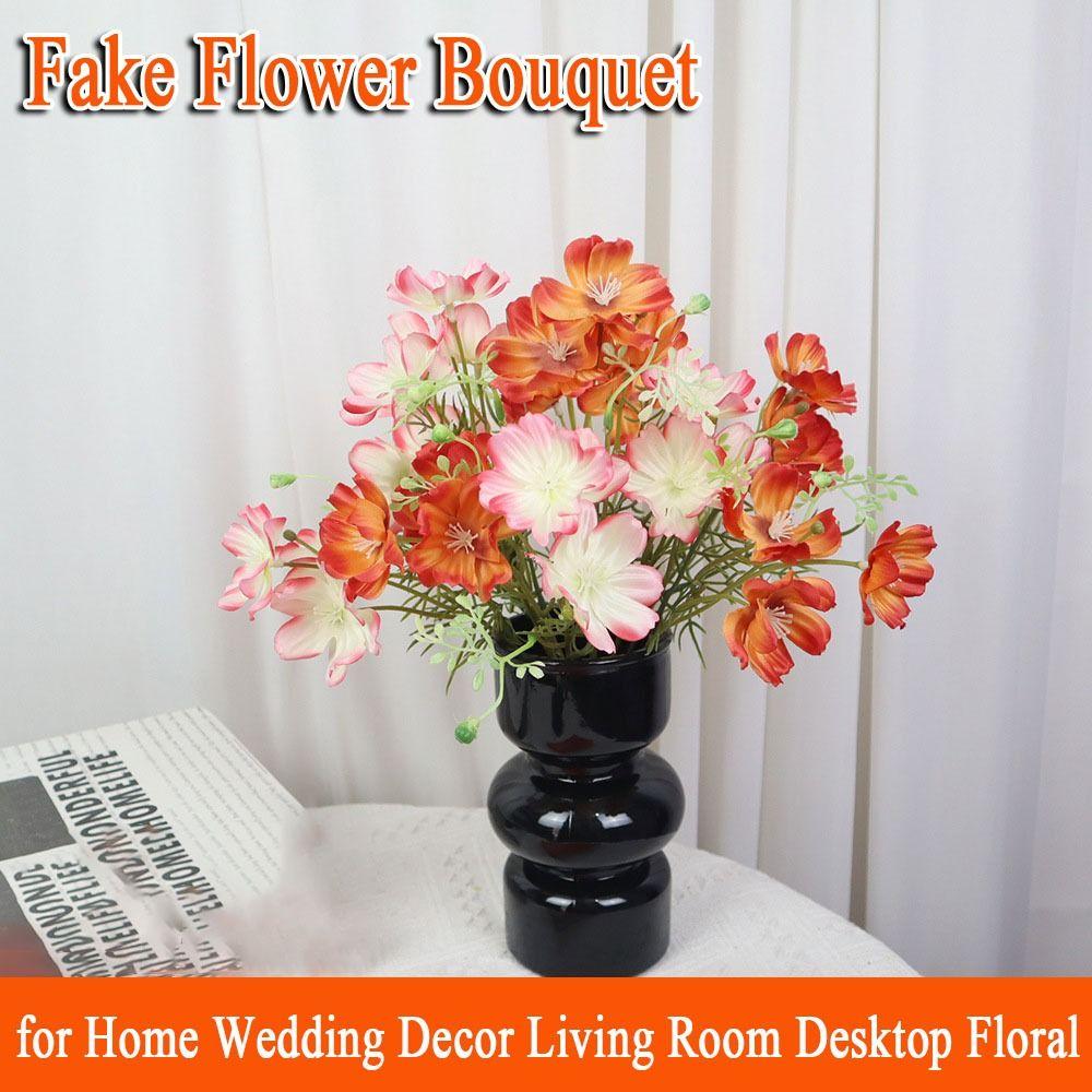 New Silk Cloth Fake Flower DIY Floral Materials Soft Flower Bouquet Realistic Chrysanthemum Valentine's Day Gift