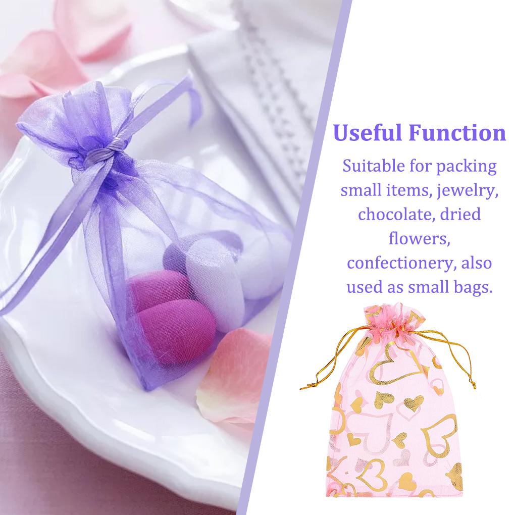 100 Pieces Drawstring Bags Adjustable Multicolor Present Pouches Festival Printing Candy Pocket Christmas Gifts Supplies