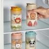 350Ml Cute Breakfast Cups With Lid & Spoon Portable Reusable Leak Proof Salad Yogurt Cup Oat Containers Microwave Safe