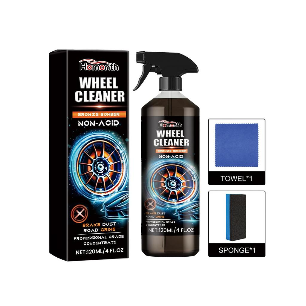 Homonth 120ML Metal Wheel Paint Iron Remover Spray Technology Professional Dust Rim Rust Cleaner Auto Detail Chemical Car Cleaning