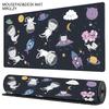 Kawaii Astronaut Cat Mouse Pad Cartoon Space Kitten Starry Sky Large Desk Mat Office Gaming Laptop Non-Slip Rubber Keyboard Pad