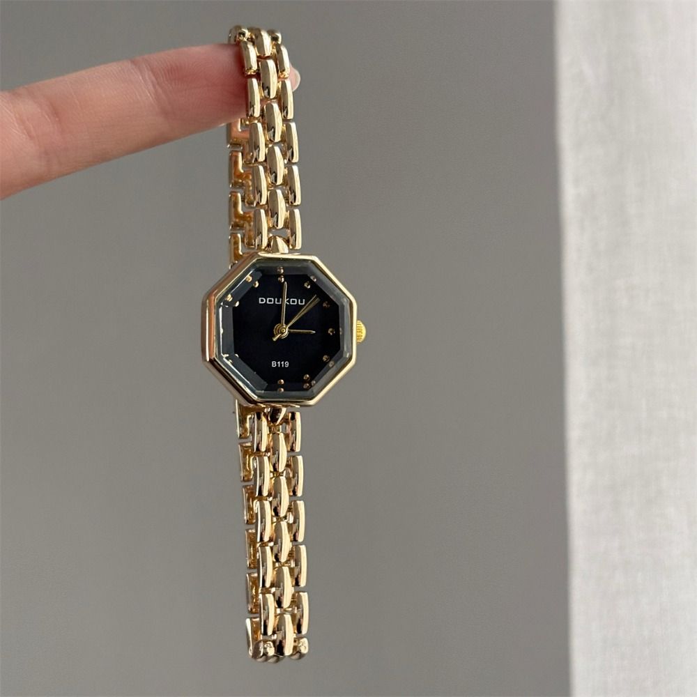 Vintage Polygon Dial Bracelet Watch Elegant Bracelet Strap Quartz Watch Luxury Gift Wristwatch for Women