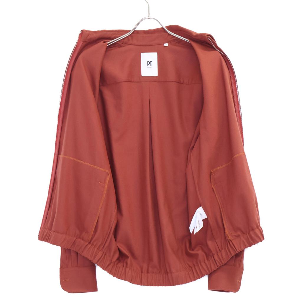 PT TORINO TL6SZP010CPT Brown wool regular color zip-up blouson Jacket 37 BrownUsed