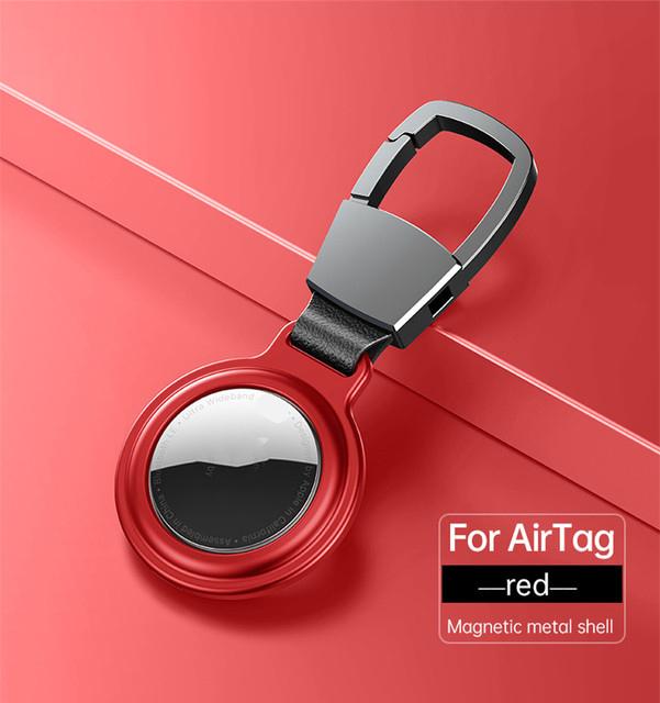 Metal Magnetic Adsorption Shockproof Case For Apple Airtag Locator Protective Sleeve Case For Air Tags Keychain Protector Bumper