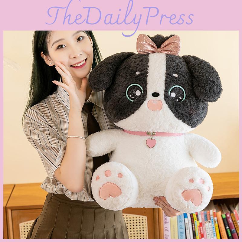Choker Loving Heart Dog Plush Toy Cartoon Stuffed Animal Doll Decoration Gift