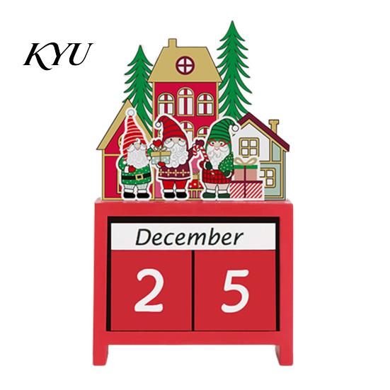 Christmas Gift for Kids Countdown Blocks, Desktop Advent Calendar with Movable Durable Wooden Holiday Days Until Xmas Ornament Home Office Decor Party