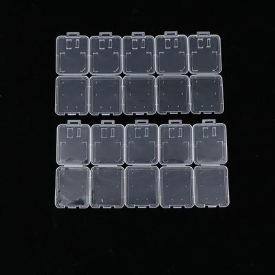 10 ks úložný box pro SD karty, průhledný plastový držák na SIM kartu, SDHC, MMC, XD, CF kartu, ochranný kryt