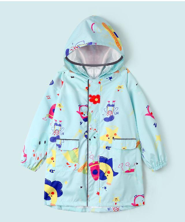 Quick-Dry Japanese Style Kids' Raincoat: Waterproof, One-Piece for Boys & Girls with Schoolbag Fit