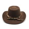 Western Cowboy Top Hat British Classic Jazz Hat Wool Hat Big Eaves Hat