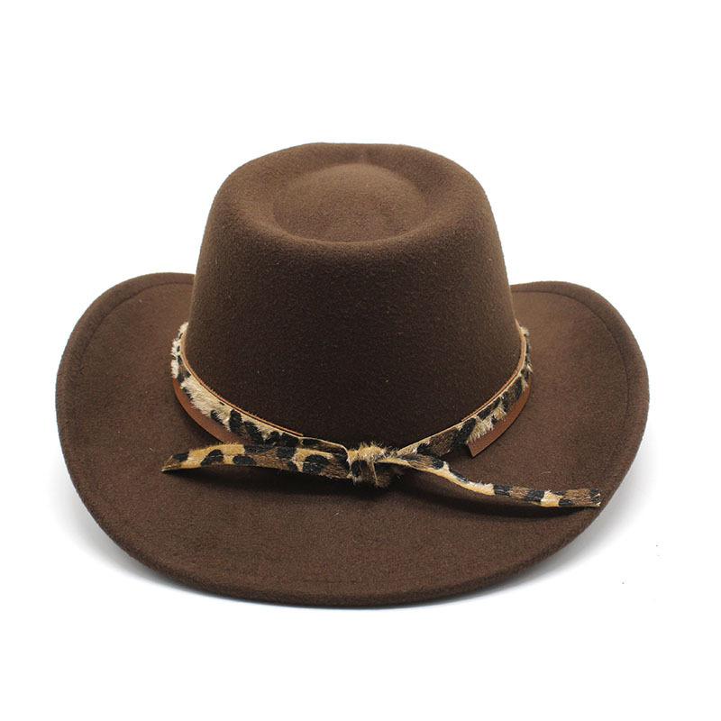 Western Cowboy Top Hat British Classic Jazz Hat Wool Hat Big Eaves Hat