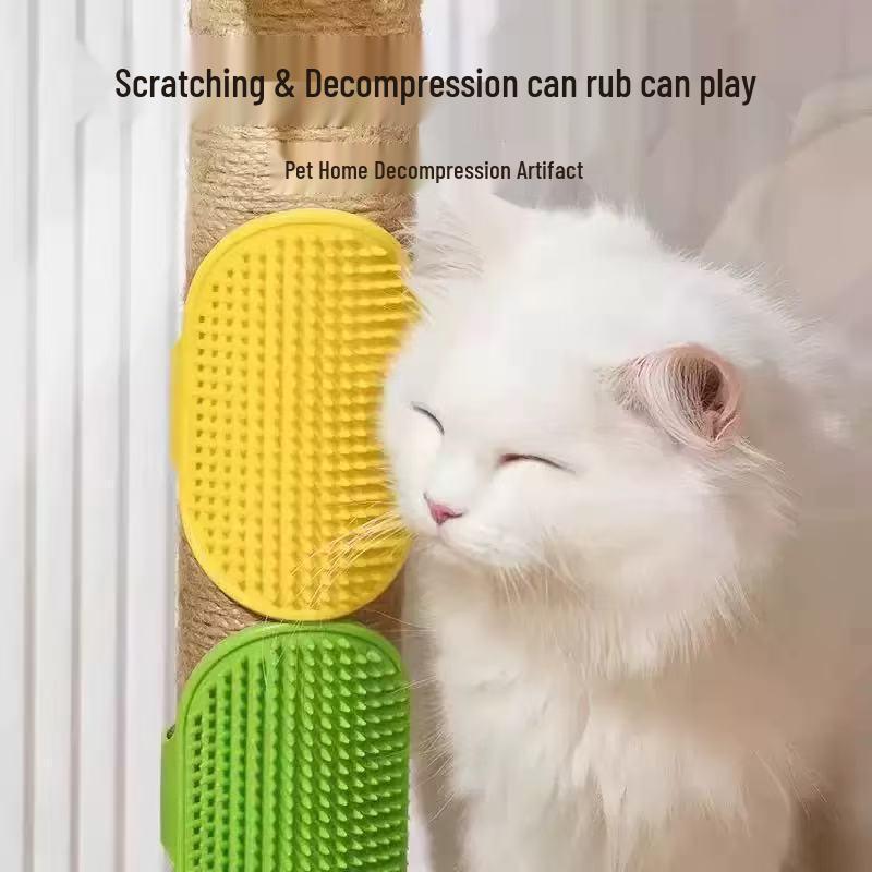 Silicone Cat Massage & Scratching Brush: Stress Relief, Bathing, Itch Relief & Grooming Tool