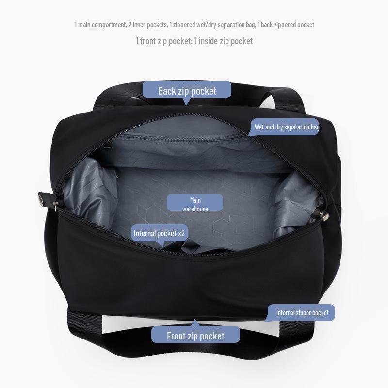 Men's Large Capacity Golf Travel Bag - Foldable Sports Fitness Bag with Dry/Wet Separation