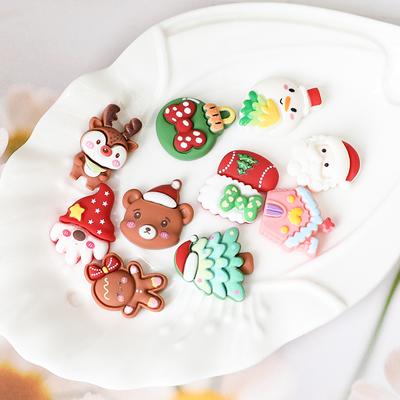 10/20 Stück Niedliche Mini Weihnachts Flatback Resin Cabochons Scrapbooking DIY Schmuck Handwerk Dekoration Zubehör Weihnachtsgeschenke Ornament