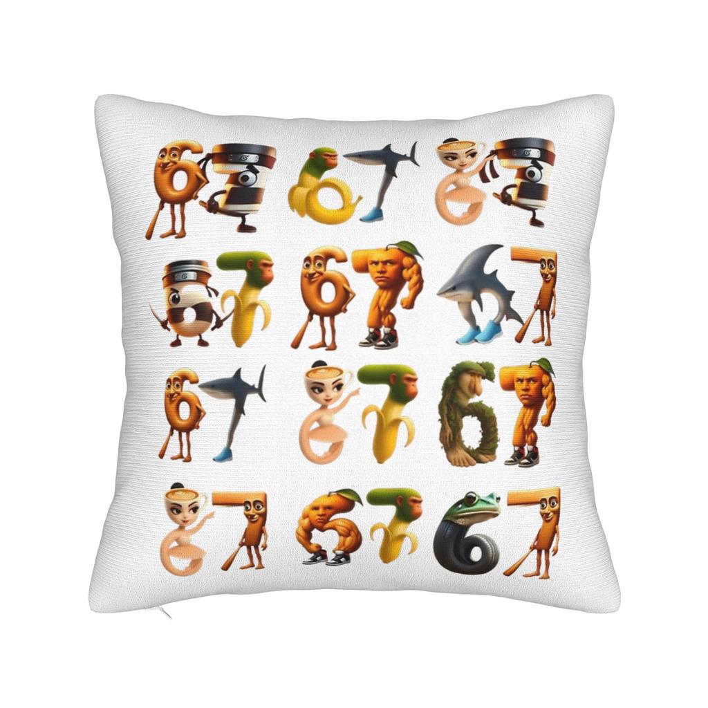 67 Meme Tralalero Tralala Italian Brainrot Pillowcase Printed Fabric Cushion Cover Gift Pillow Case Cover Home
