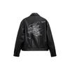 Zara SS24 Year Of The Dragon Limited Edition Lapel Printed Faux Leather Jacket Men Jacket Black 5320552-800