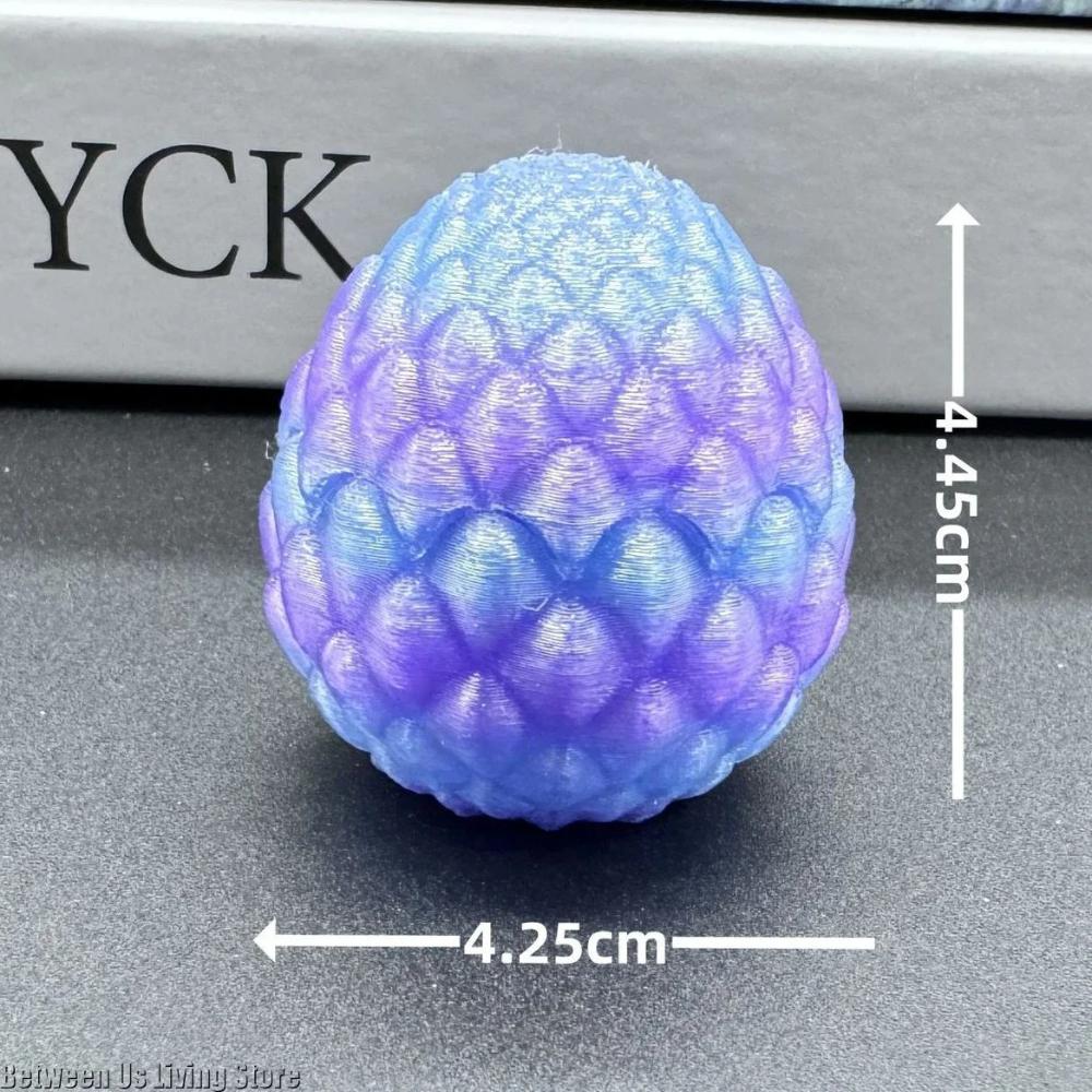 3D Printed Mini Crystal Small Dragon Egg Set (Random Eyes) Gradient Color Toy Desktop Ornament Children's Gift Home Decor