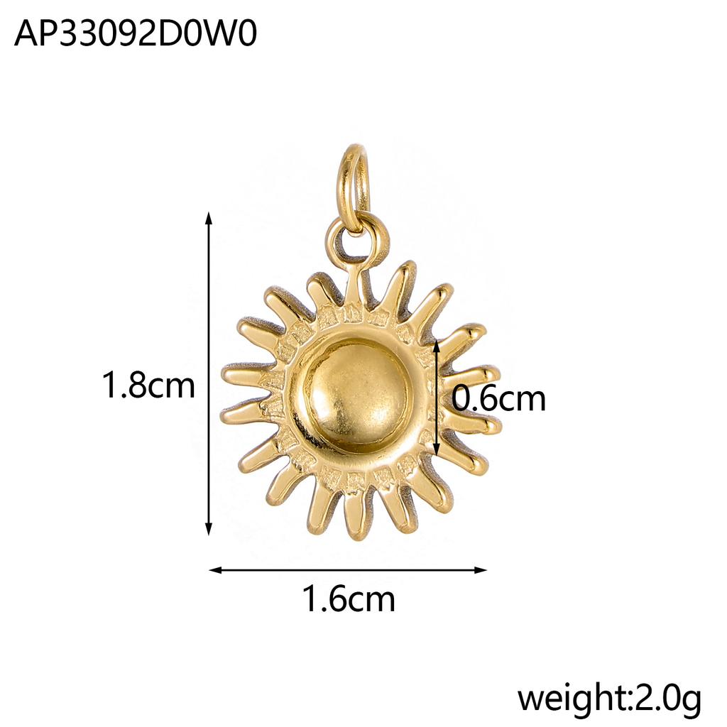 CARLIDANA Delicate Unisex Waterproof Stainless Steel Sun Pendant Moon Charms 18k Gold Color for DIY Jewelry Necklace Jewelry