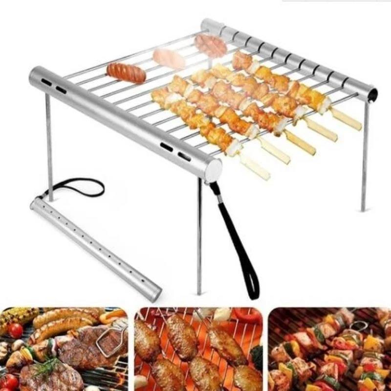 Gorąca sprzedażSkładany Przenośny Grill BBQ ze Stali Nierdzewnej Mini Kieszonkowy Akcesoria do Grilla Do Użytku Domowego Parkowego