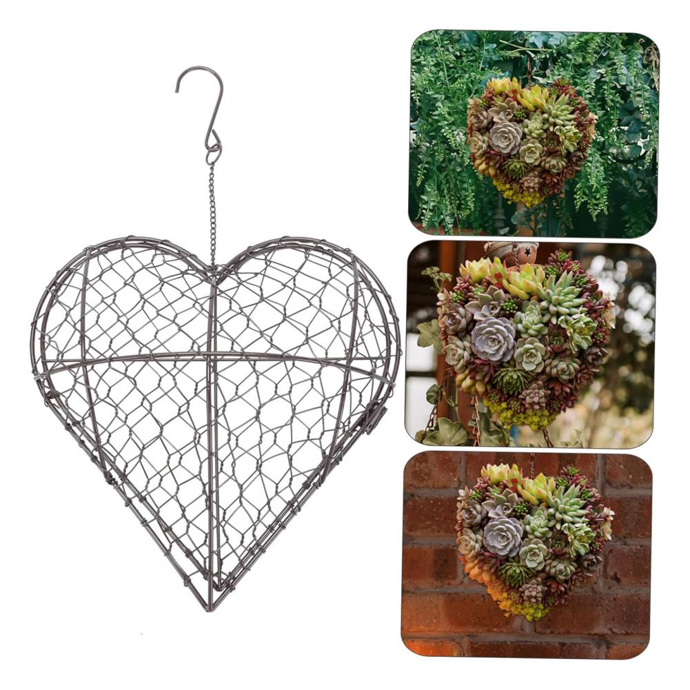 Bird Nesting House Bird Nesting Heart Holder Metal Birdhouse with Hook Hummingbird Nest Material Station for Wild Birds Outdoor