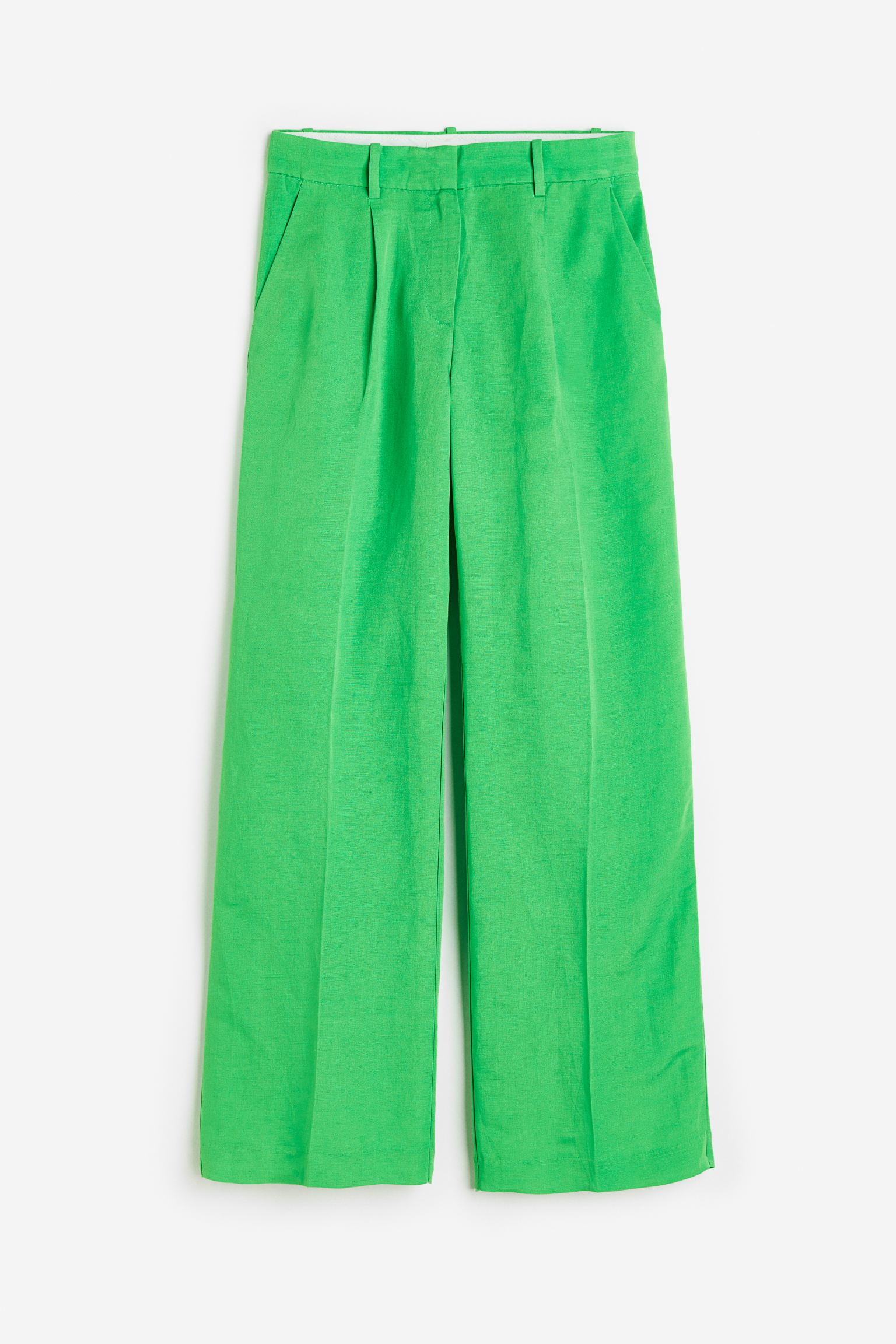 

Wide linen-blend trousers