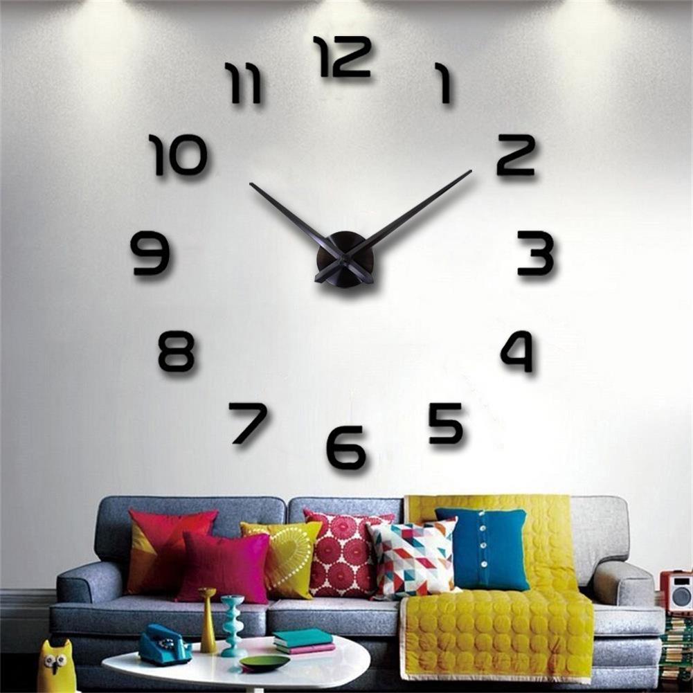 Extra Large 3D EVA Wall Sticker Clock - DIY Personalized Silent Mirror Art Clock