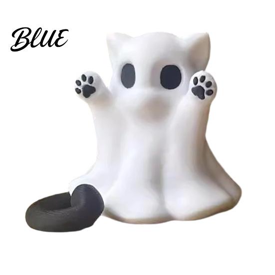 Halloween-Themen-Raumdekorationen Geist Katze Statue Niedliche Figur Cartoon Gruselig Saisonal Hausdekoration Dekoration für Büro Schreibtisch Statue