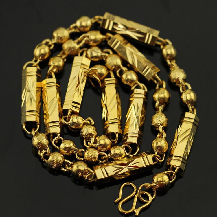 Durable Copper-Plated Gold Necklace, Sand Gold Design, Consistent Color, Masculine and Imposing, Fire-Tested for Quality.