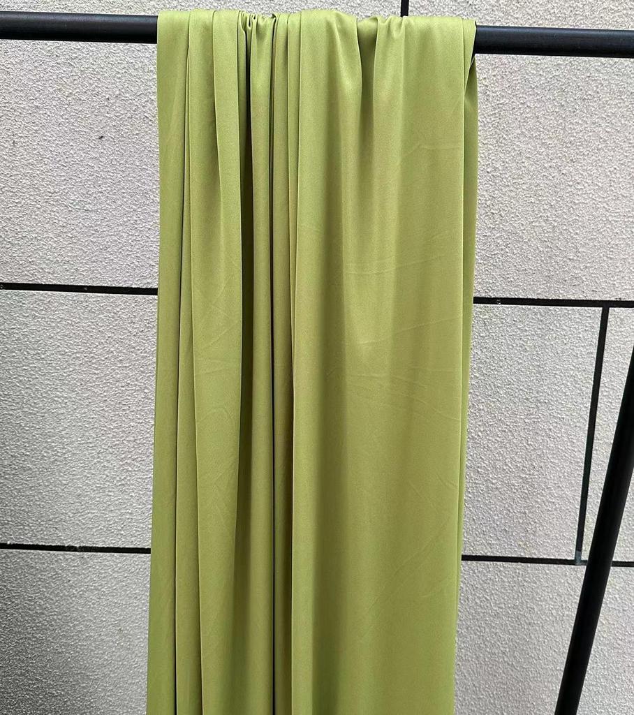 Green Stretch Milk Silk Fabric for Wedding and Hotel Drapes