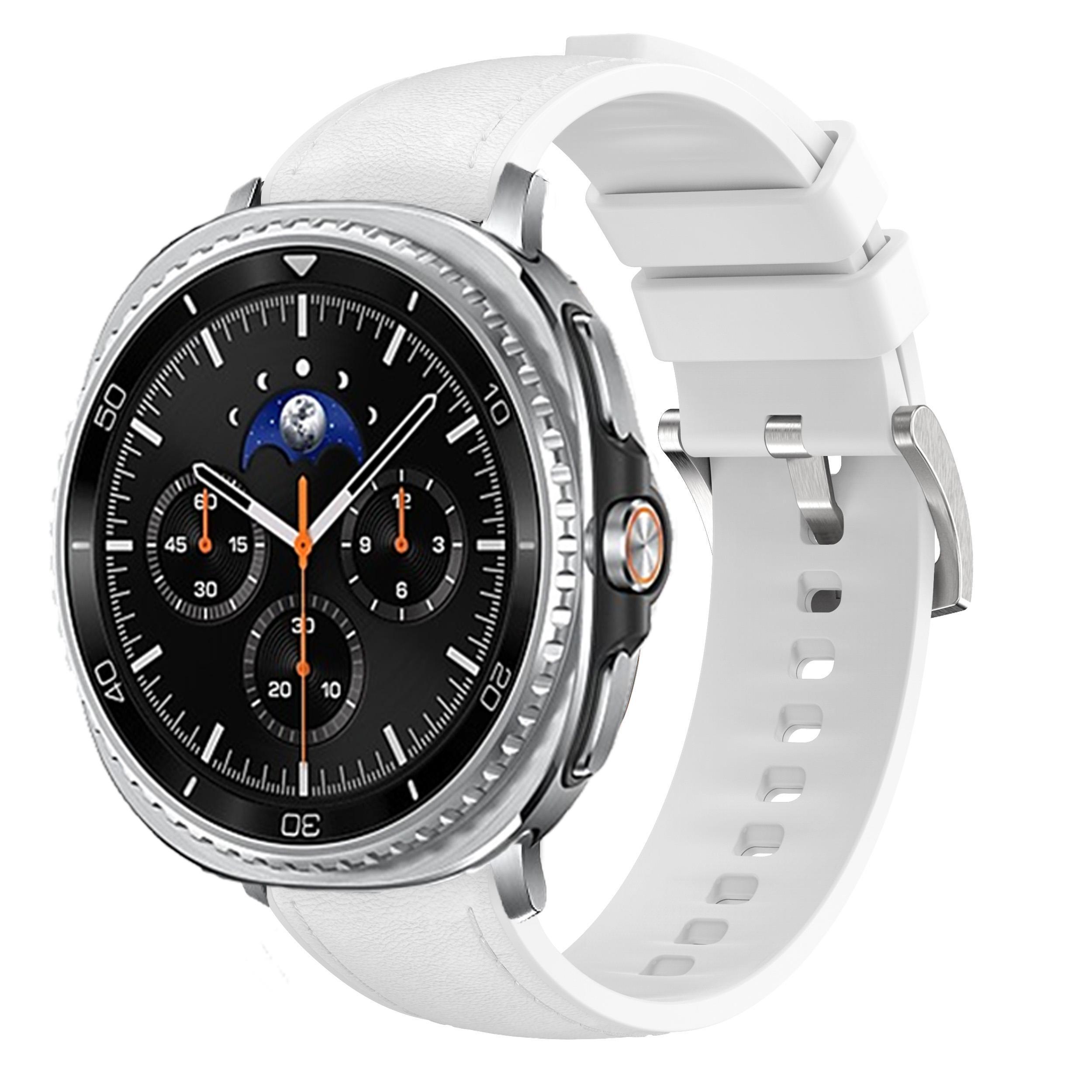 

Leather band for Samsung Galaxy Watch 8/8 classic 46mm 40mm 44mm Accessories sport silicone bracelet Correa Galaxy watch 8 strap Galaxy Watch 8 44mm белый