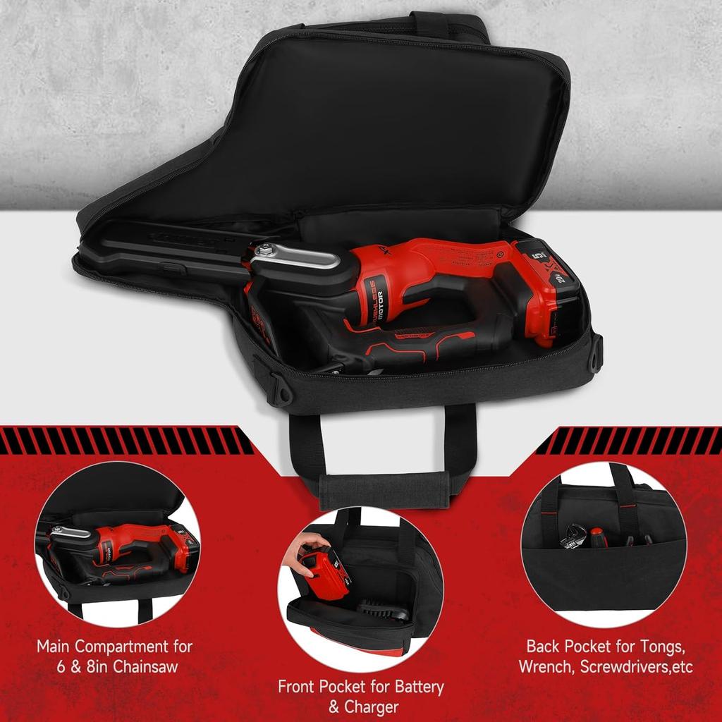 Mini-Kettensägenkoffer Kompatibel mit Milwaukee Elektrowerkzeug M18/ M12/CRDLSS 12V Fuel Hatchet 6Zoll 8Zoll Astschere, Wasserdichter Kettensägen-Aufbewahrungsbeutel Passend für