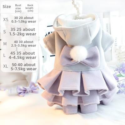 Modisches Herbst-Winter-Outfit Haustier Hundekleidung Teddybär Tutu-Rock Haustier Mantels Hundekleider Wolliger Katzen-Prinzessinnenrock für kleine Hunde