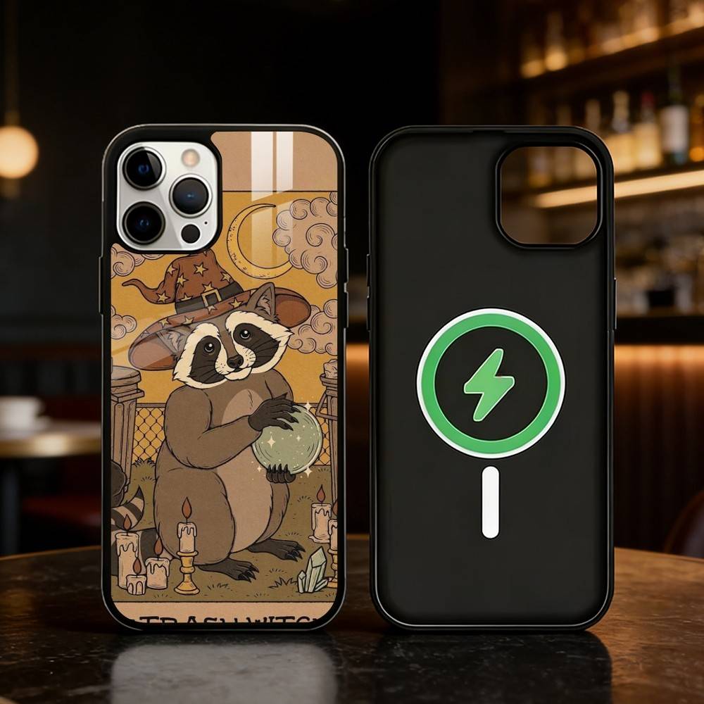 

Raccoon Tarot Art Phone Case For iPhone 17 16 15 14 13 12 Pro Max Plus for Mirror Wireless Magnetic Cover iPhone11PROMAX