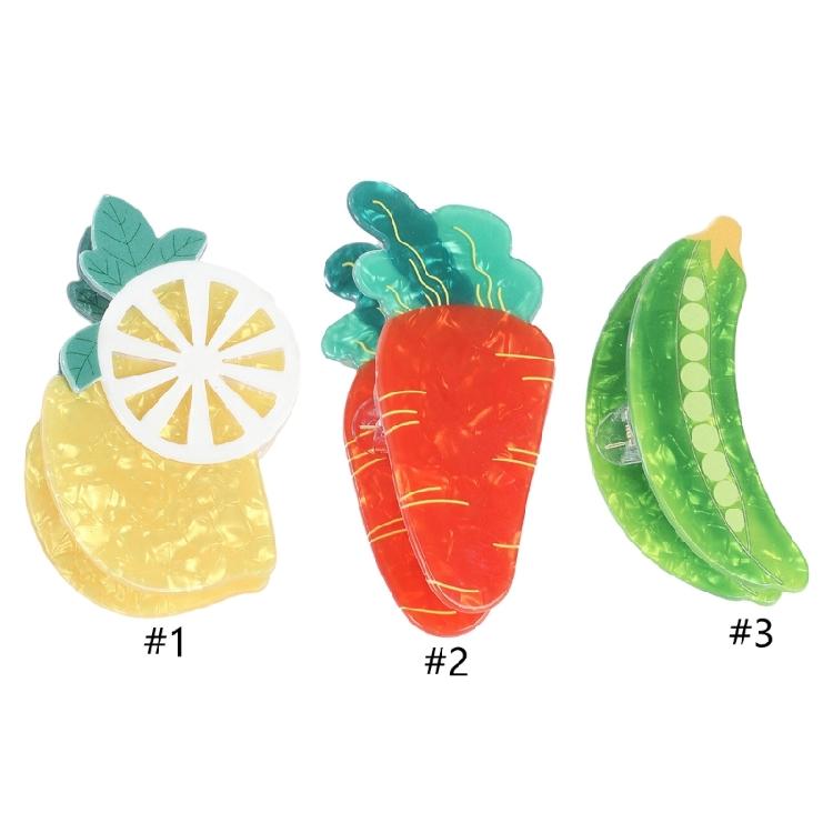 Fruit Theme Hair Claw Clip For Women Girls PVC Barrettes Lightweight Hairpins Summer Accessories School Party Essential
