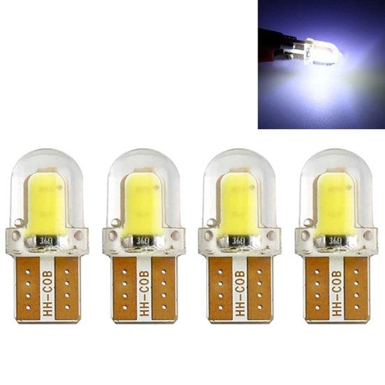 4Pcs 12V Car T10 W5W LED COB Silicone Bright Turn Signal Side Light