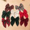 Plaid Bow Hair Clip - Festive Christmas Party Accessory