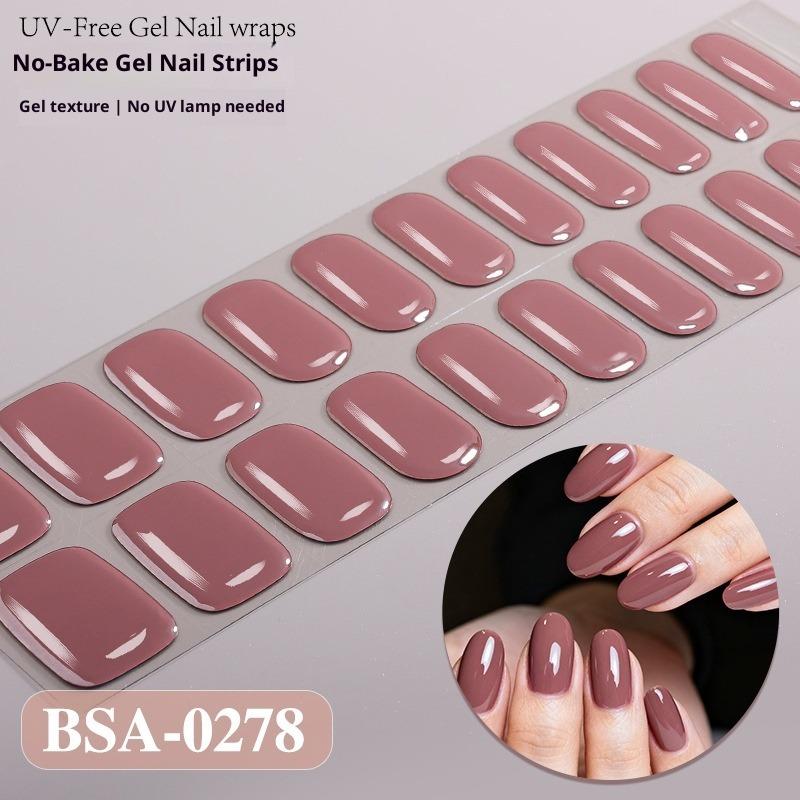Europäischer und Amerikanischer Stil Einfarbige Nagelsticker UV-freie Gel-Nagelfolien Kein Backen Gel-Nagelsticker