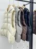 Europäischer Mode Patchwork Strick Kapuzen Daunenweste für Damen - 2026 Herbst/Winter Trendige Lockere Puffer Weste Jacke